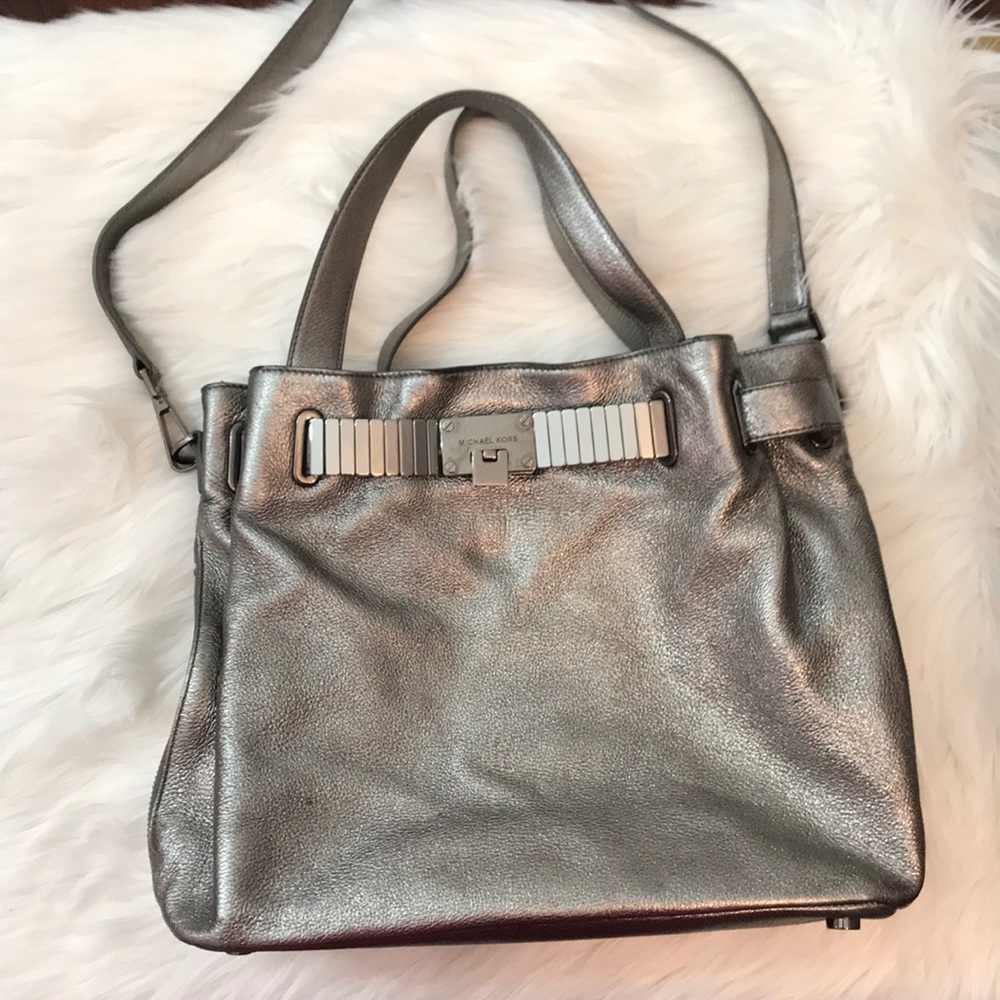 Michael Kors gunmetal shoulder bag